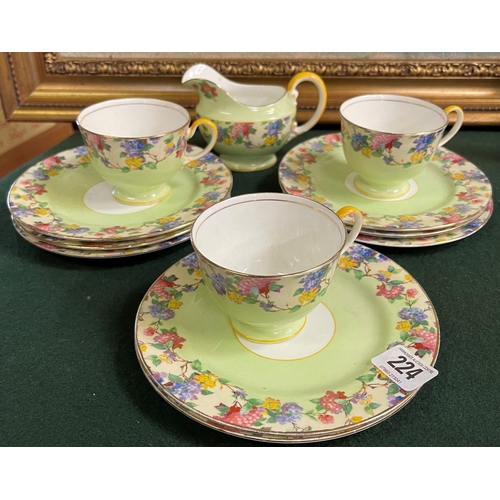 224 - AYNSLEY PART TEA SET