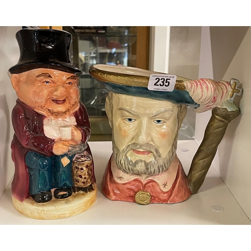 235 - LARGE BURLINGTON WARE TOBY JUG AND A HENRY EIGHTH TOBY JUG