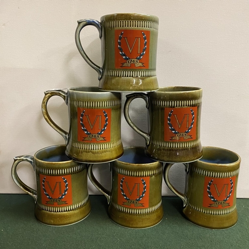 254 - SIX LARGE WADE TANKARDS MADE IN IRELAND