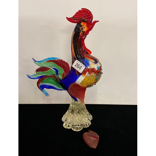 264 - LARGE MURANO GLASS COCKREL