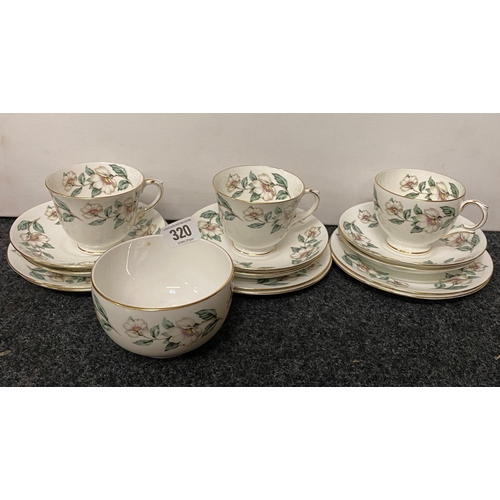 320 - CROWN STAFFORDSHIRE SIXTEEN PIECES TEASET