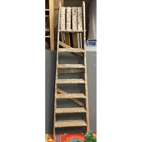 343 - ANTIQUE STEP LADDERS