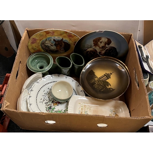 356 - BOX OF MISCELLANEOUS NAMED POTTERY