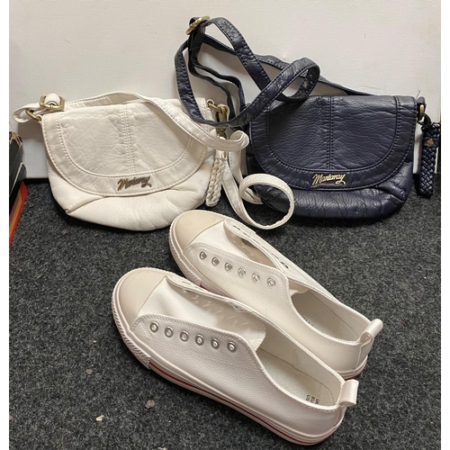 364 - PAIR OF NEW SIZE 5 SHOES AND TWO LADIES HANDBAGS