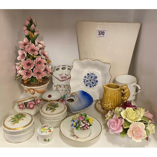 370 - SELECTION OF MINIATURE POTTERY INCLUDING ROYAL ALBERT AND ROYAL WORCESTER