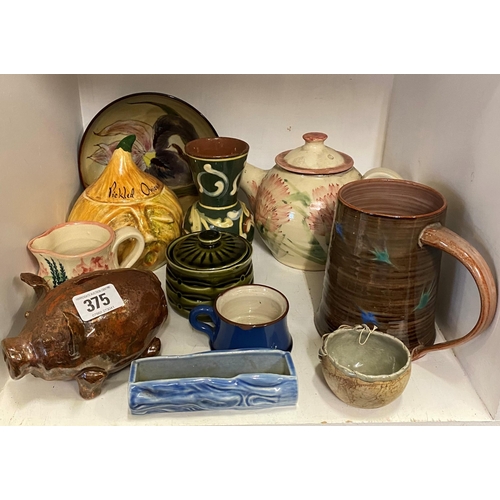 375 - SELECTION OF MID CENTURY POTTERY