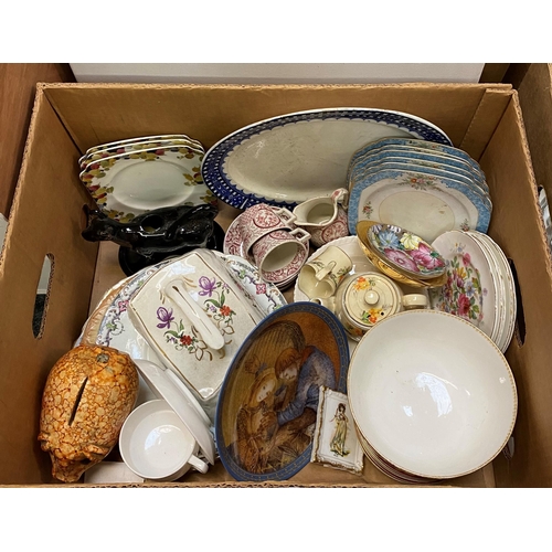 378 - BOX OF MISCELLANEOUS NAMED POTTERY AND CHINA