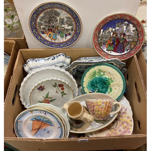 380 - BOX OF MISCELLANEOUS NAMED POTTERY AND CHINA