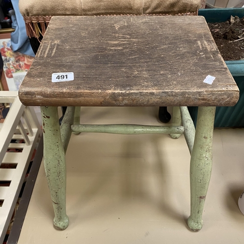 491 - VICTORIAN KITCHEN STOOLS