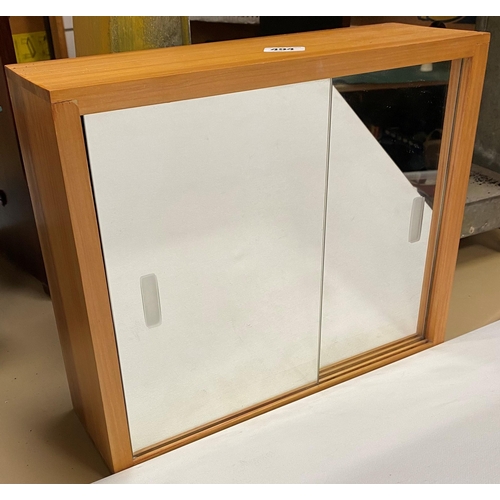 494 - PINE BATHROOM CABINET WITH MIRRORED DOORS