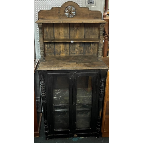 74 - VICTORIAN TURN COLUMN DRESSER WITH GLAZED BASE