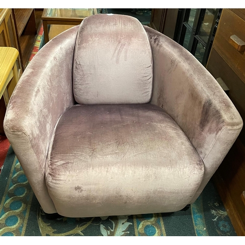 90 - CRUSHED VELVET TUB CHAIR