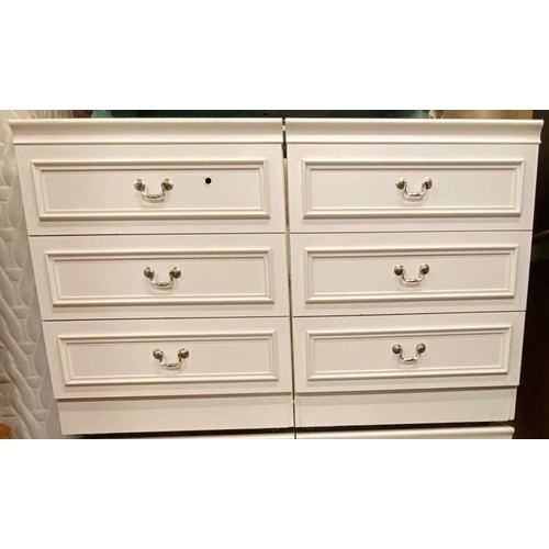 126 - PAIR OF WHITE THREE DRAWER CHESTS