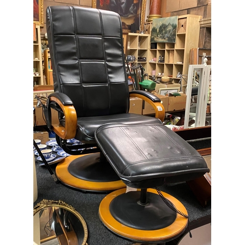 ELECTRIC RECLINE AND MASSAGING CHAIR WITH STOOL