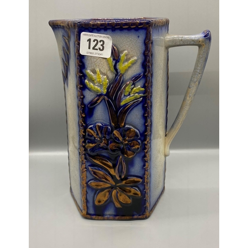 123 - VINTAGE PITCHER WITH COPPER LUSTRE FLOWER MOTIF