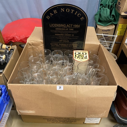 31 - TWO LARGE BOXES OF GUINNESS GLASSES