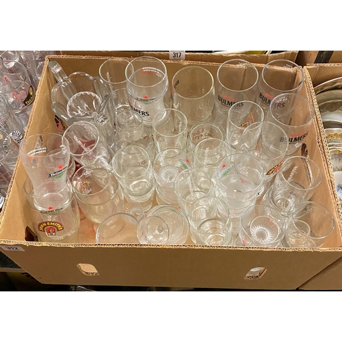 312 - SELECTION BRANDED GLASSWARE INCLUDING SAN MIGUEL ,MAGNERS AND OTHERS