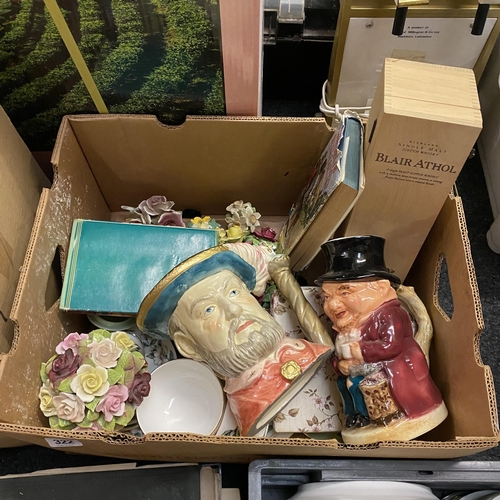 322 - BOX OF NAMED PORCELAIN AND CHINA