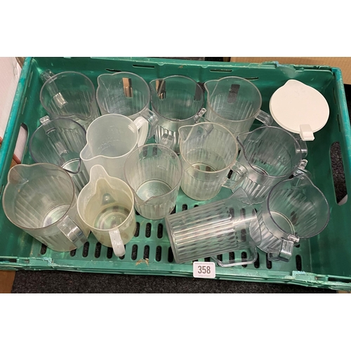 358 - SELECTION OF PLASTIC JUGS