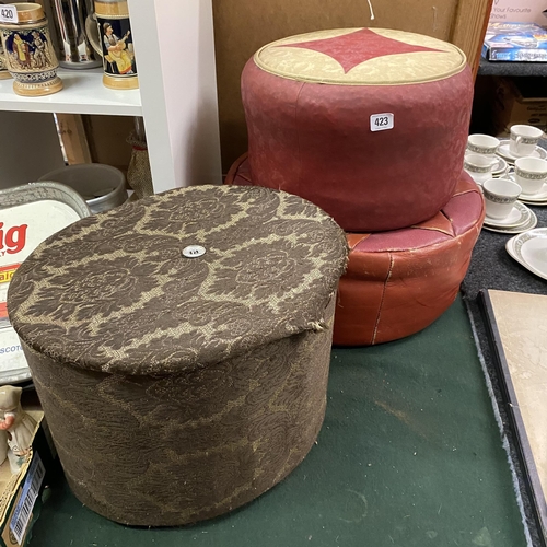 423 - LEATHER POUFFES