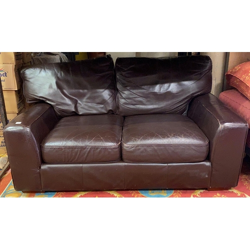 47 - TWO SEATER LEATHER SETTEE