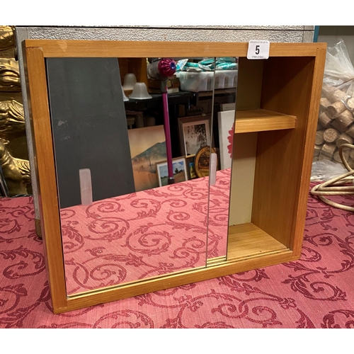 5 - PINE MIRROR BATHROOM CABINET