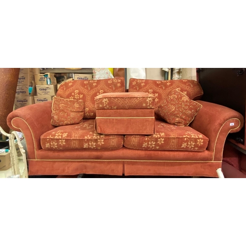 18 - TWO SEATER SETTEE AND CHAIR INCLUDING POUFFE