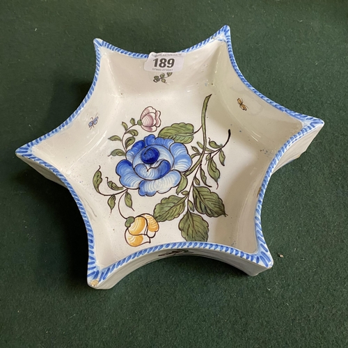 189 - FRENCH CERAMIC STAR SHAPE DISH