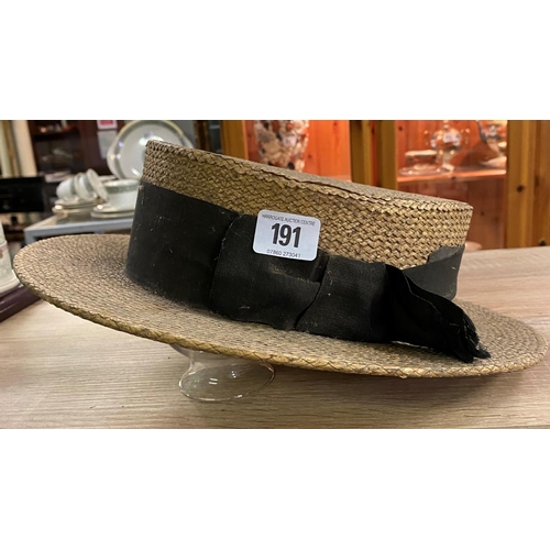 191 - ORIGINAL VINTAGE STRAW BOATER