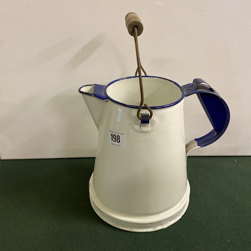 198 - LARGE ENAMEL JUG