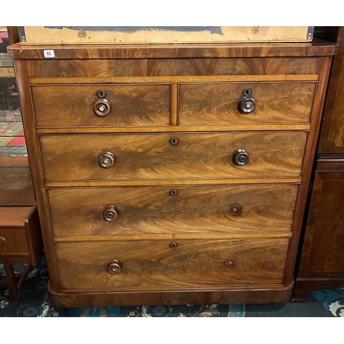 65 - VICTORIAN MAHOGANY FLAMED DRAWER CHEST