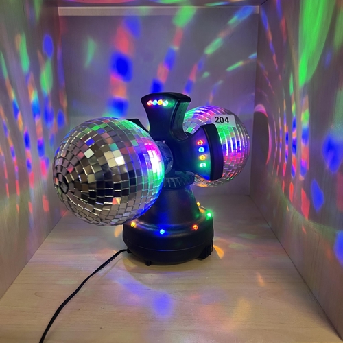 204 - TWIN MIRROR ROTATING DISCO BALLS