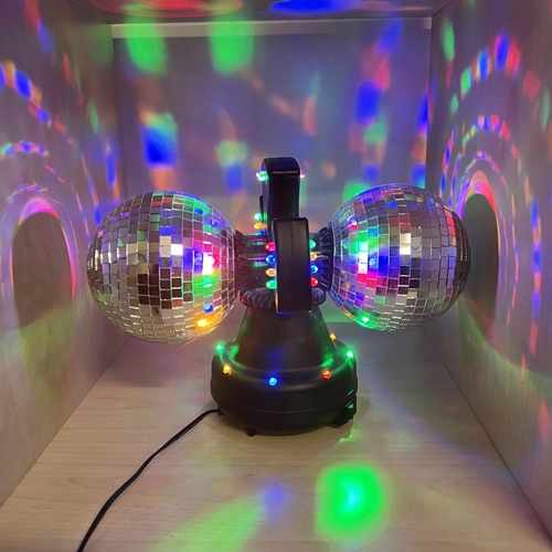 204 - TWIN MIRROR ROTATING DISCO BALLS