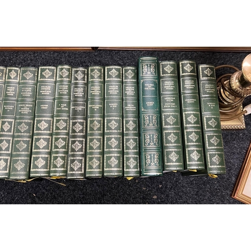 369 - LARGE COLLECTION OF FAMOUS AUTHOR LEATHER BOUND BOOKS 49 BOOKS IN TOTAL (CHARLES DICKENS,WALTER SCOT... 