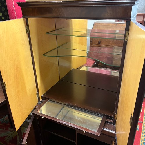 78 - MAHOGANY DRINKS CABINET WITH KEY