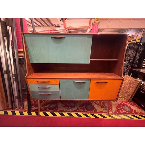 497 - MID-CENTURY TEAK HIGH BOARD SIDEBOARD