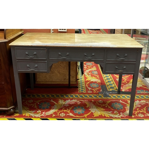 1 - PAINTED FIVE DRAWER DESK