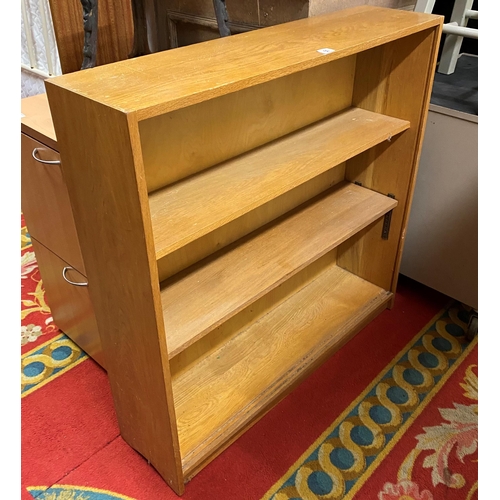 51 - GOLDEN OAK THREE SHELF BOOKCASE
