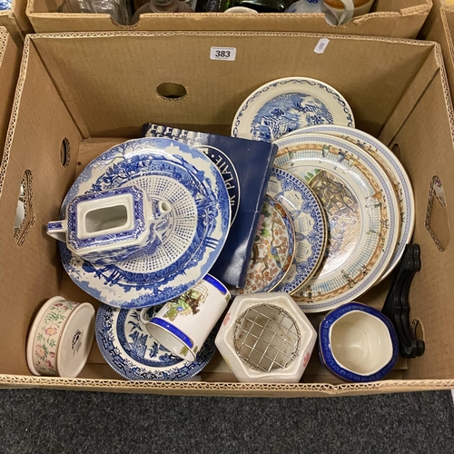 383 - MISCELLANEOUS RINGTONS POTTERY AND PLATES