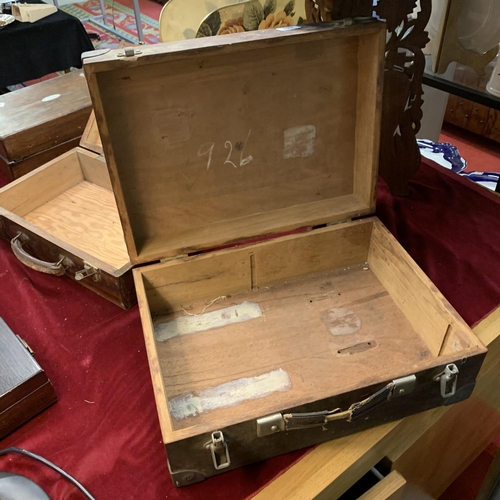 137 - LARGE WOODEN CASE WITH METAL CORNERS