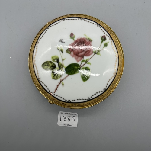 188A - VINTAGE HAND PAINTED PORCELAIN TRINKET BOX