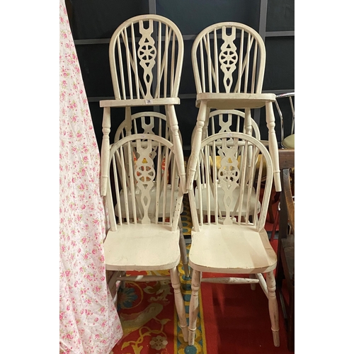 26 - SET OF SIX WHEEL BACK CHAIRS