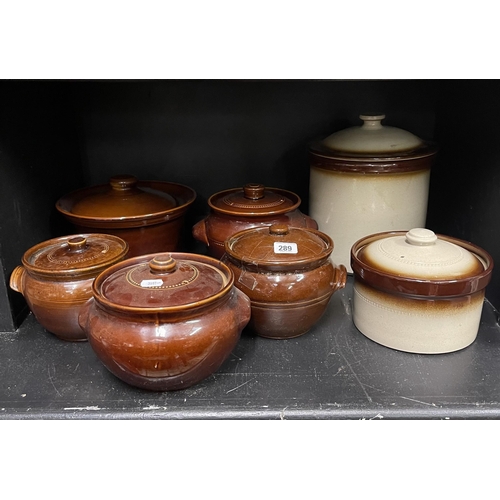 289 - SELECTION OF EARTHENWARE POTTERY