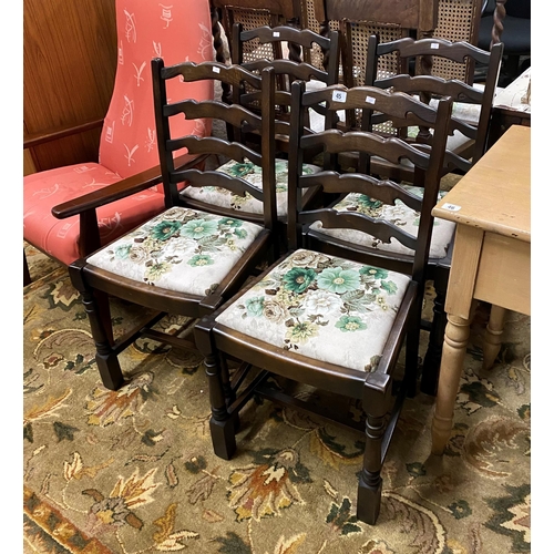 45 - SET OF FOUR LADDER BACK DINING CHAIRS