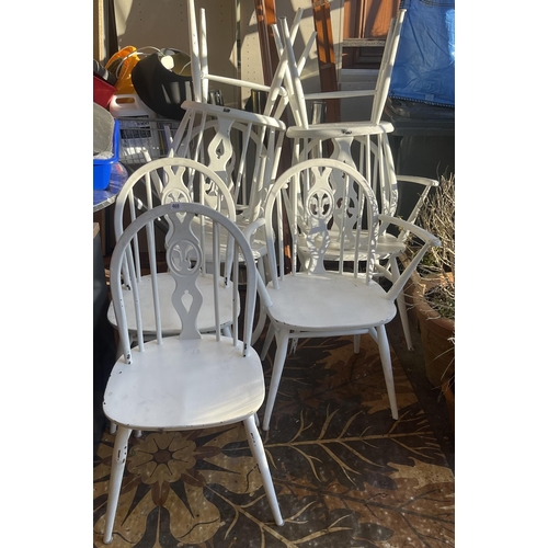 469 - SET OF EIGHT ERCOL CHAIRS