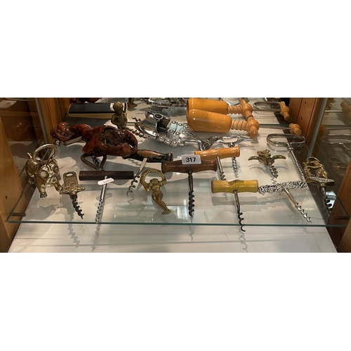 317 - LARGE COLLECTION OF BOTTLE OPENERS AND CORK SCREWS