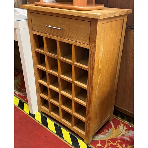 40 - SOLID OAK WINE RACK CABINET