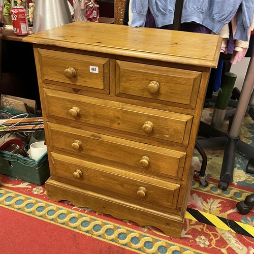 467 - TWO OVER THREE PINE CHEST