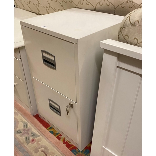 50 - DOUBLE DRAWER METAL CHEST WITH KEYS