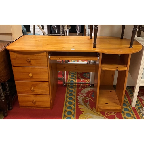 56 - SOLID PINE DOUBLE PEDESTAL DESK